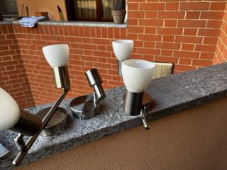 Set faretti metallo argento.