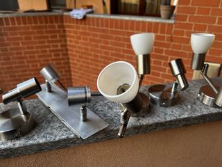 Set faretti metallo argento.