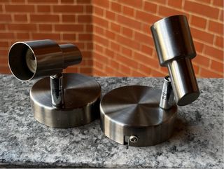 Set faretti metallo argento.