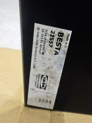 IKEA BESTÅ Panel Superior Vidrio Negro 120x40cm