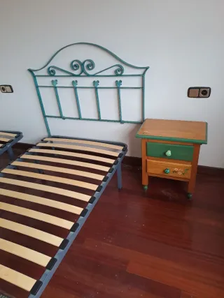 Base cama 90x190 con cabecero hierro forjado