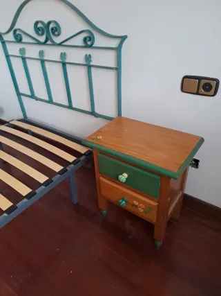 Base cama 90x190 con cabecero hierro forjado