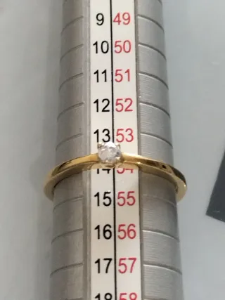 Anillo oro con circonita chica nuevo.