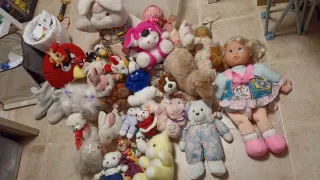 Lote Peluches vintage antiguos y alguna muñeca
