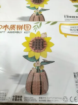 Puzzle Girasol 3D San Valentín ensamblar flores