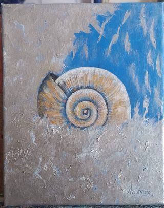 Pintura acrílica lienzo caracola 25x20