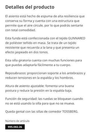 Silla de oficina beige con ruedas