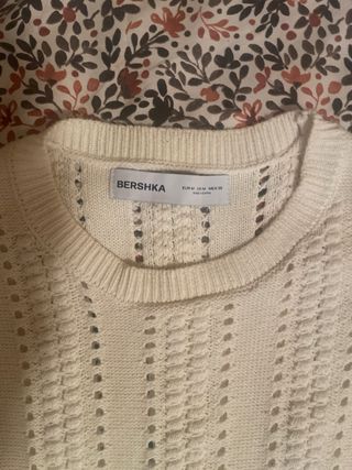 Chaleco de punto Bershka Y2K beige Unisex