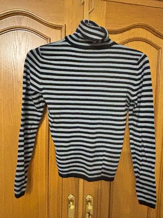 Jersey Mango Rayas Cuello Alto