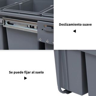 Cubo Basura Extraible Bajo Fregadero Gris
