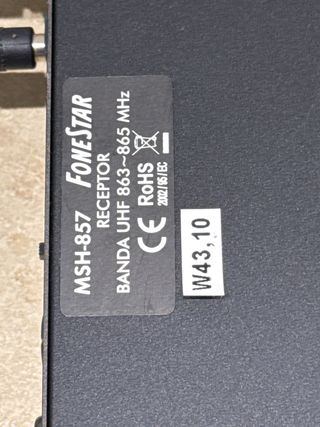 Receptor Inhalambrico MSH-857 y microfono MSHT-36