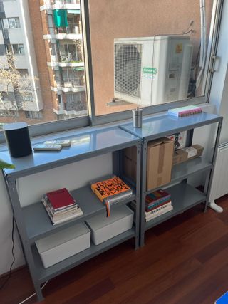 Estantería metálica gris 2 módulos