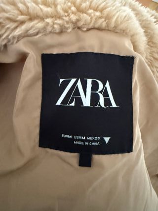 Abrigo teddy Zara beige