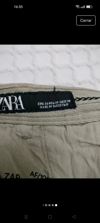 Pantalón chino Zara corte Slim chico beige