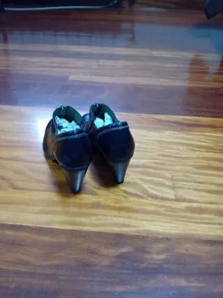 Zapatos Wonders Tacon Cuero Negro