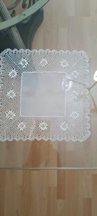 Pañuelo Novia Encaje Bolillo Blanco