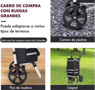 Carrito Compras 2 en1 Bolsa Térmica Ruedas Grandes