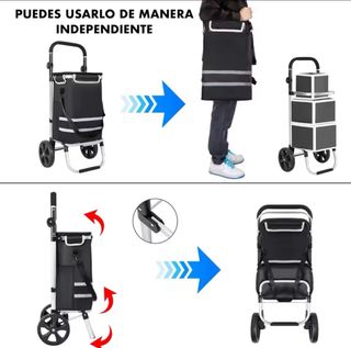 Carrito Compras 2 en1 Bolsa Térmica Ruedas Grandes