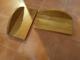 2 Baldas de Madera Maciza 40x20 cm