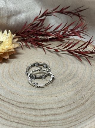 Pendientes Aro Circonitas y Brillantes