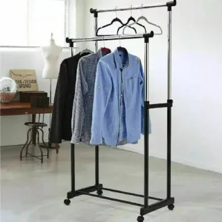 Appendiabiti doppio con rotelle