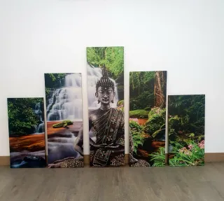 Cuadro Buda 5 piezas Zen