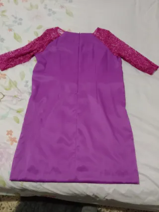 Vestido fiesta y bolso pedrería