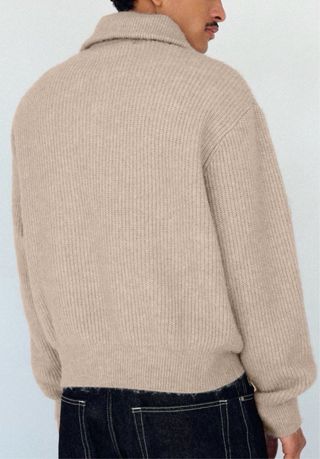 Jersey cremallera beige talla M