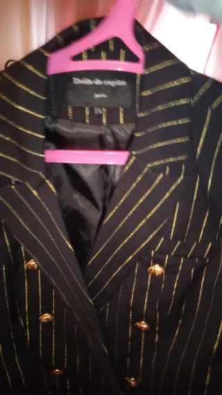 Chaqueta americana Étoile de Copine rayas doradas