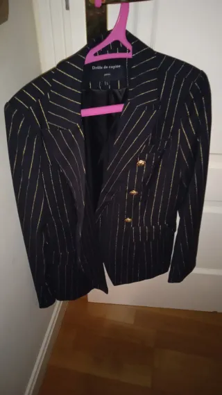 Chaqueta americana Étoile de Copine rayas doradas