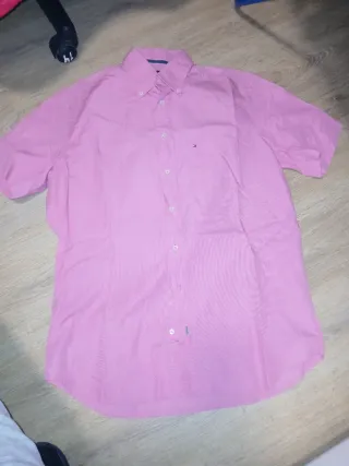 Camisa Tommy Hilfiger Rosa Manga Corta