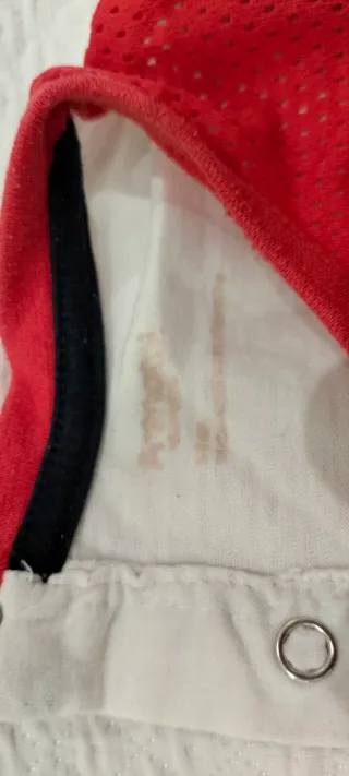 Maglietta neonato rossa e bianca