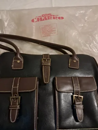 Borsa in pelle Charro nera e marrone