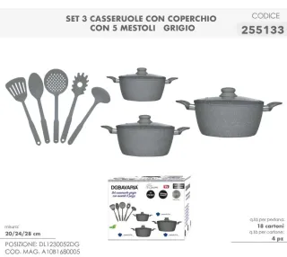 Set Casseruole DG Bavaria 11 Pezzi Tortora