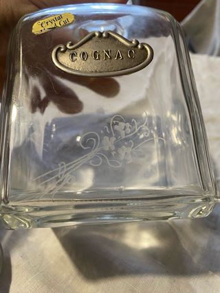 Vecchie bottiglie cristallo targhe argento 800