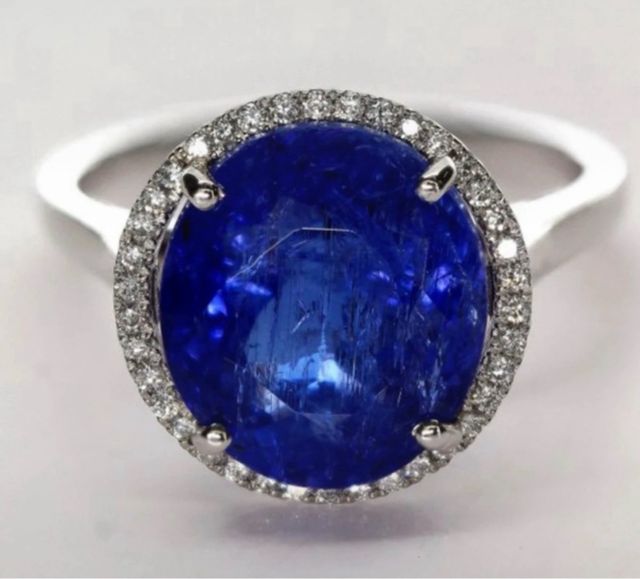 Anillo Oro 14k Tanzanita 7.99 Ct Diamantes