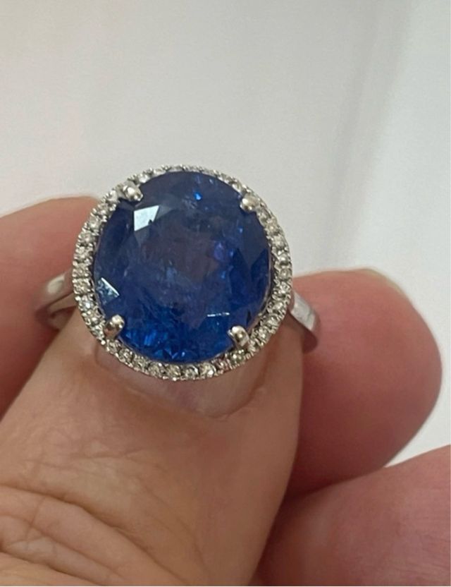 Anillo Oro 14k Tanzanita 7.99 Ct Diamantes