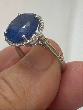 Anillo Oro 14k Tanzanita 7.99 Ct Diamantes