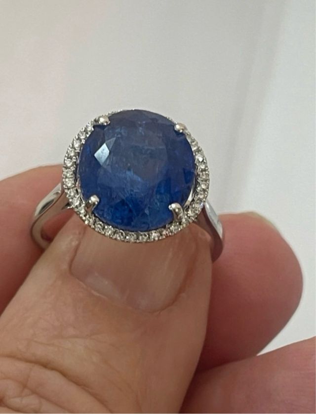 Anillo Oro 14k Tanzanita 7.99 Ct Diamantes