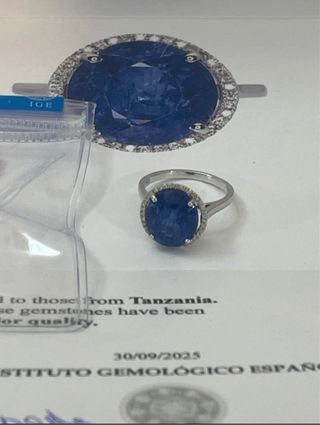 Anillo Oro 14k Tanzanita 7.99 Ct Diamantes