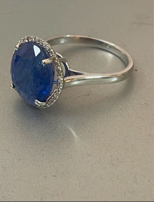 Anillo Oro 14k Tanzanita 7.99 Ct Diamantes