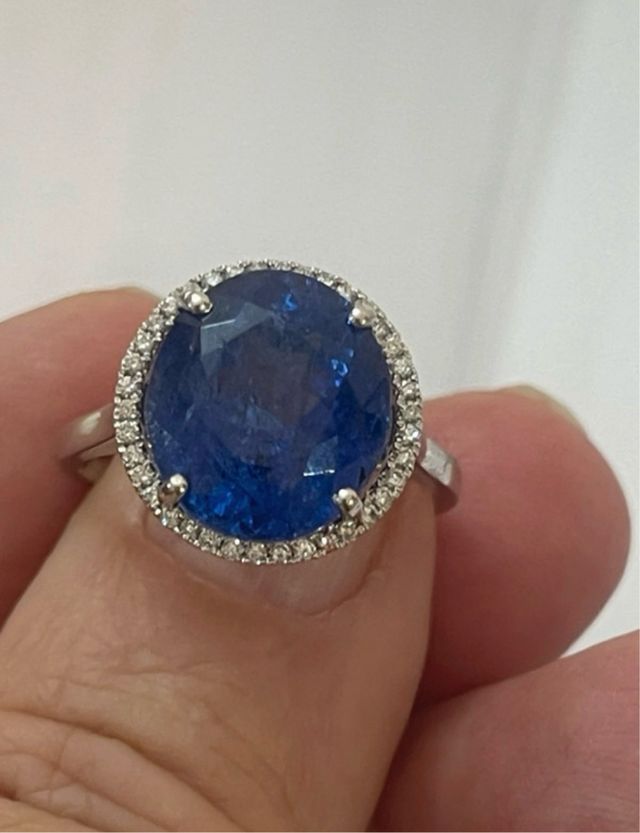 Anillo Oro 14k Tanzanita 7.99 Ct Diamantes