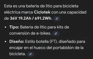 Batería Litio Bicicleta Eléctrica