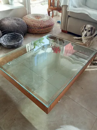 Mesa de centro madera y cristal