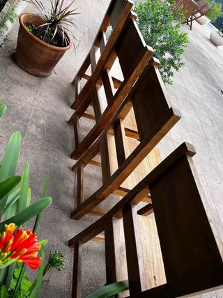 Juego de 4 Sillas de Madera Resistentes