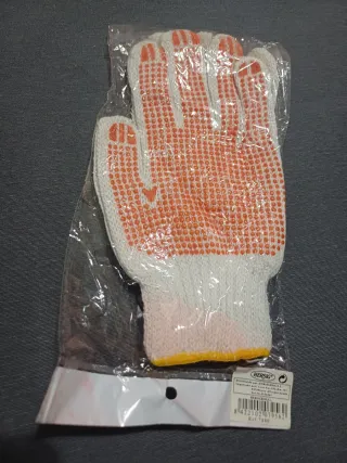 Guantes de trabajo HERSIG con puntos naranjas