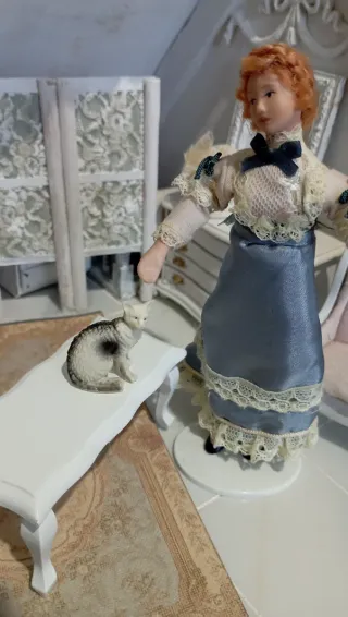 Gatto Bianco e Nero Scala 1:12