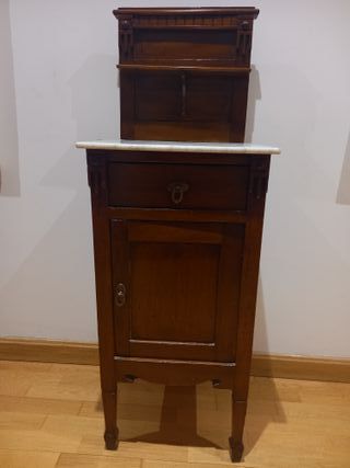 Mesita de noche madera y mármol