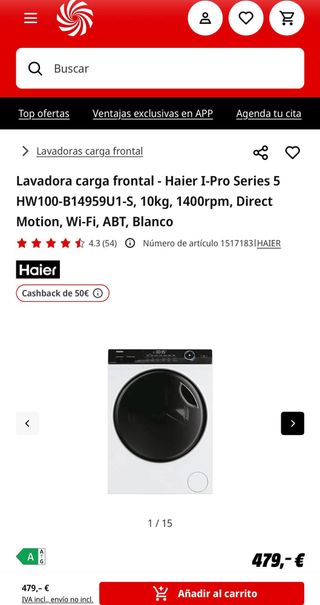Lavadora Haier HW100B14959U1