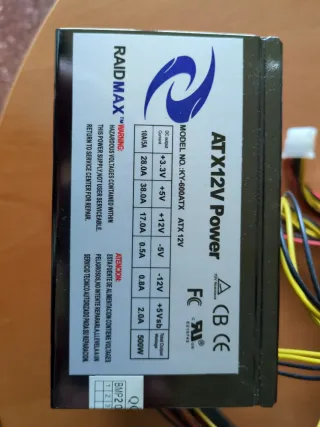 Fuente Alimentación PC Raidmax 500W ATX
